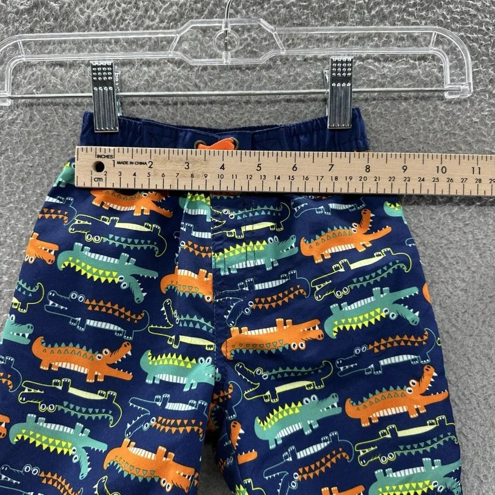 Quad‎ Seven Swim Trunks Baby Boys 24 Months Blue Alligator Swim Shorts Size 24M